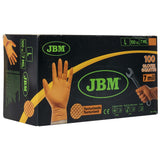 LUVAS DE NITRILO COR-DE-LARANJA 7.0 MIL TAMANHO:L (100 UNIDADES) TEXTURA DIAMANTE JBM 53552