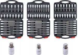 3 malas com ponteira chaves de caixa 1/2 88 peças BGS 5186
