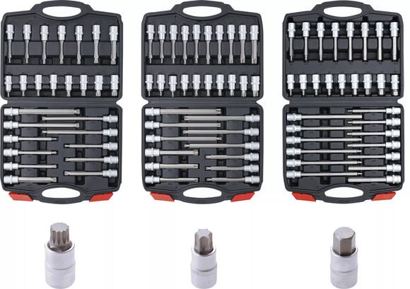3 malas com ponteira chaves de caixa 1/2 88 peças BGS 5186
